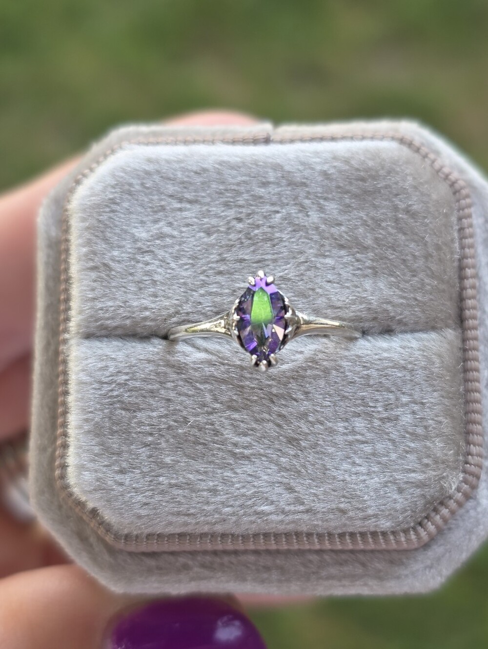 925 Sterling Silver Marquise Mystic Topaz Ring